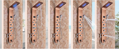 LED Light Bathroom Shower Panel Intelligent LCD Shower Column System