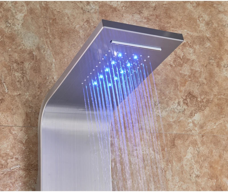 LED Light Bathroom Shower Panel Intelligent LCD Shower Column System