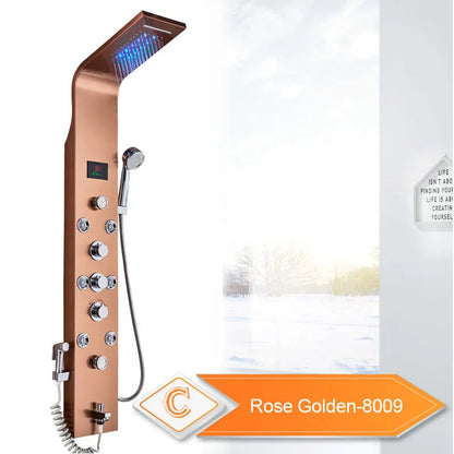 LED Light Bathroom Shower Panel Intelligent LCD Shower Column System