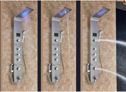 LED Light Bathroom Shower Panel Intelligent LCD Shower Column System