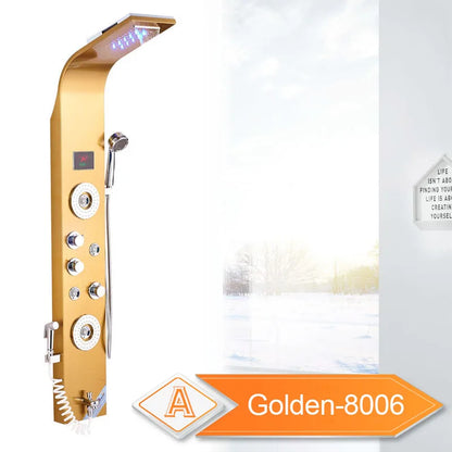 LED Light Bathroom Shower Panel Intelligent LCD Shower Column System