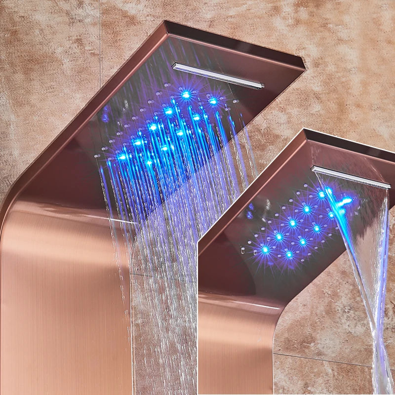 LED Light Bathroom Shower Panel Intelligent LCD Shower Column System