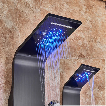 LED Light Bathroom Shower Panel Intelligent LCD Shower Column System