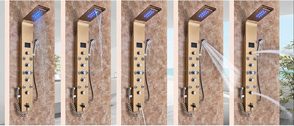 LED Light Bathroom Shower Panel Intelligent LCD Shower Column System