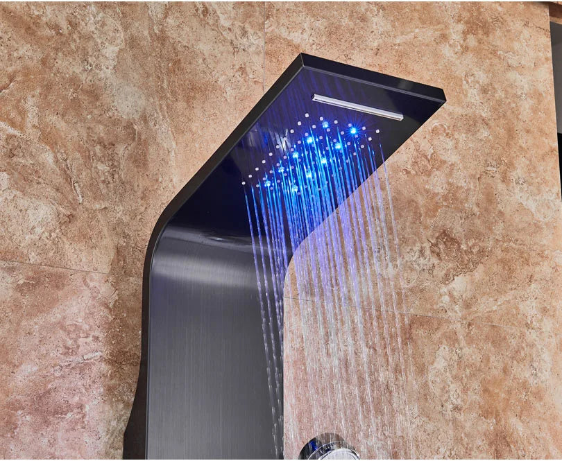 LED Light Bathroom Shower Panel Intelligent LCD Shower Column System