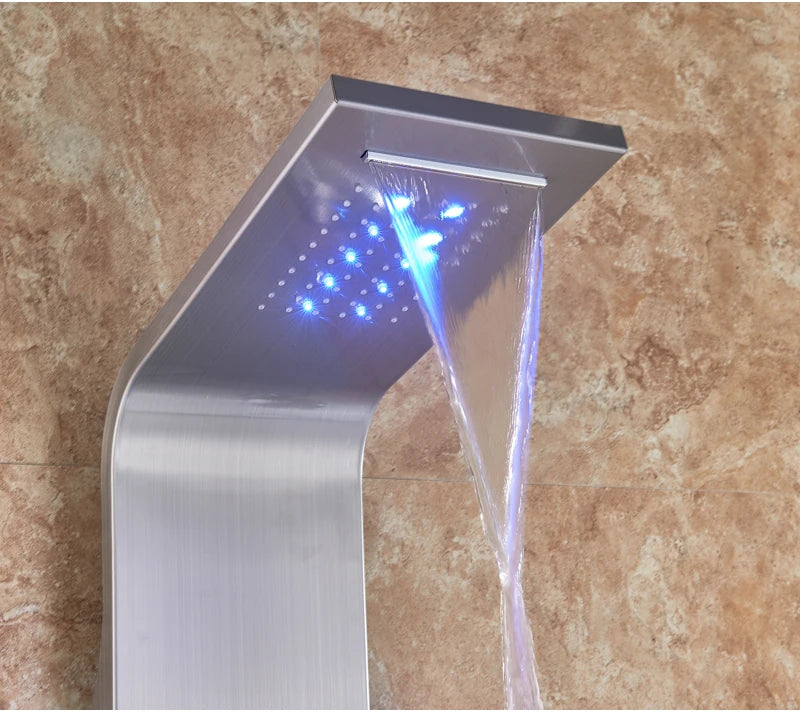 LED Light Bathroom Shower Panel Intelligent LCD Shower Column System