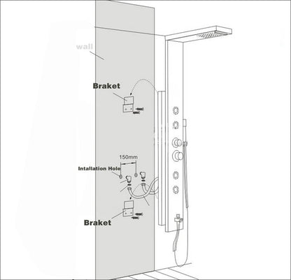 LED Light Bathroom Shower Panel Intelligent LCD Shower Column System