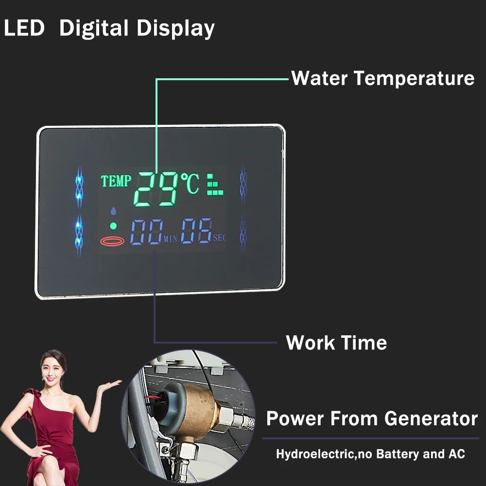 LED Light Bathroom Shower Panel Intelligent LCD Shower Column System